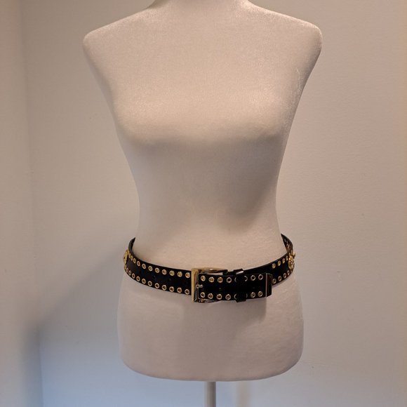 Versace Women\'s Black Gold Leather Belt 70 / 28 main image 10